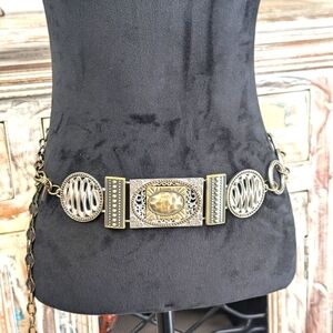 Chico's Belt, Retired, Chain Medallion, Mixed Metals, 51"